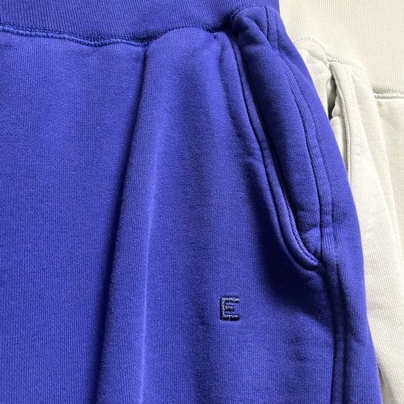 Lot of 2 Everlane The Track High Waist Pants 100% Cotton Blue & Light Green XL - Picture 4 of 12